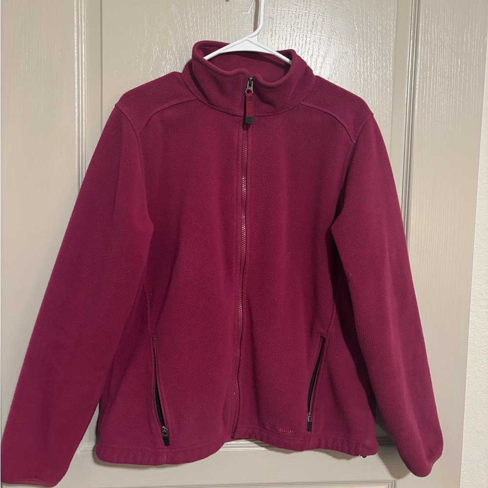 L.L. Bean Burgundy Fleece Jacket